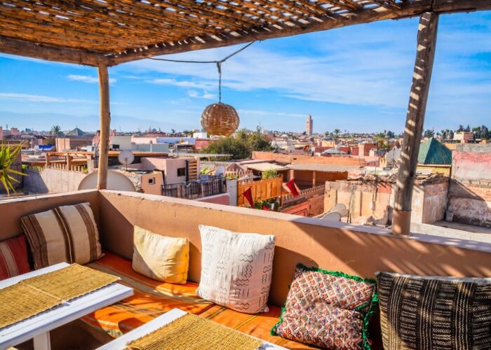 Exploring the bustling medina of Marrakech during the 6-day tour from Marrakech