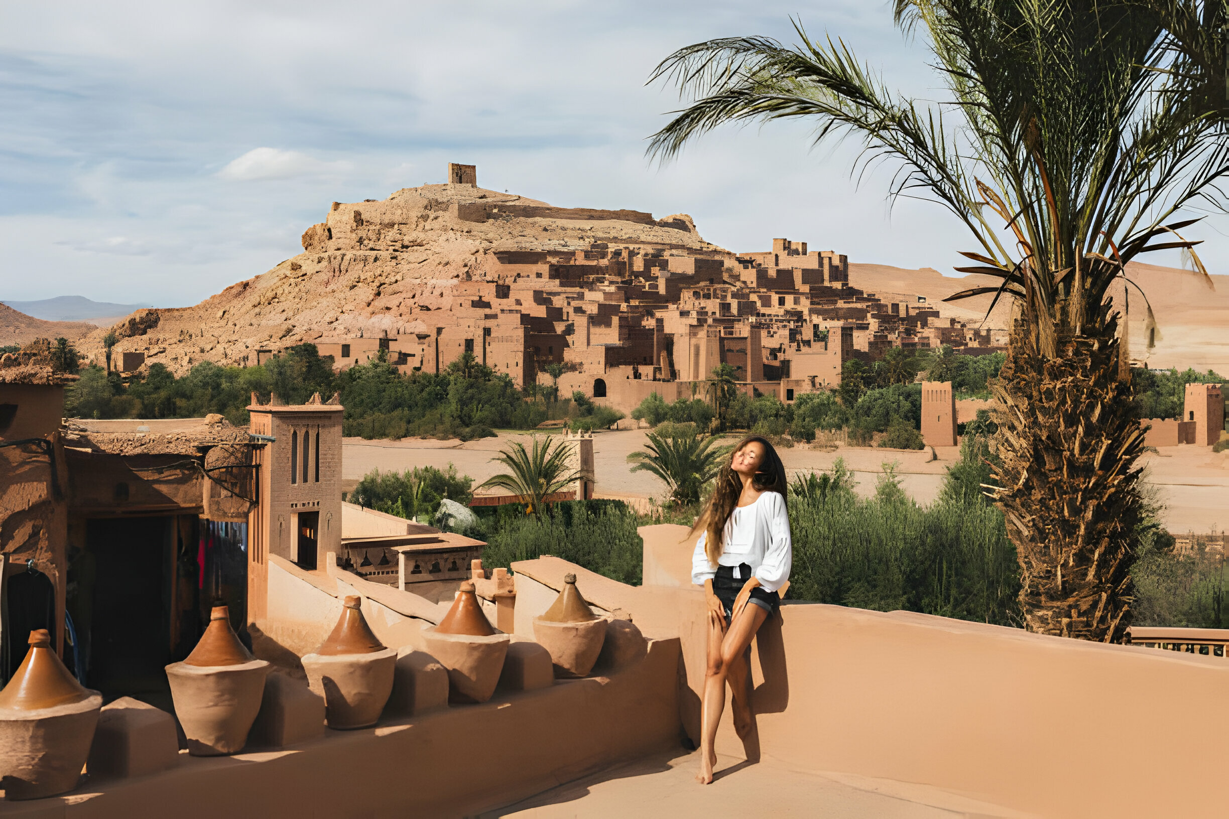 Spectacular views of the High Atlas Mountains on a 3-day Marrakech to Fes desert tour